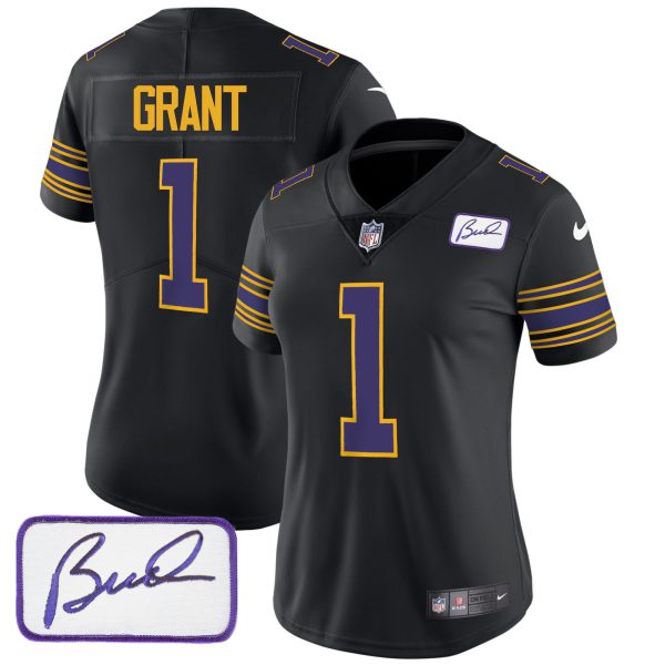 Women's Vikings Bud Grant Patch Classic Limited Jersey - All Stitched - Image 30