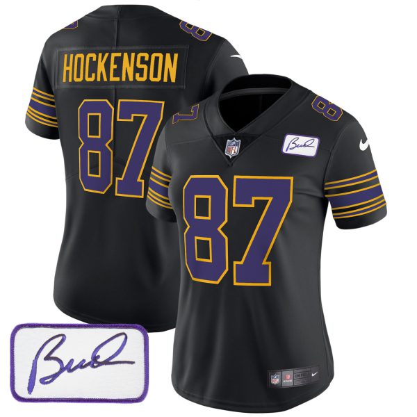 Women's Vikings Bud Grant Patch Classic Limited Jersey - All Stitched - Image 34