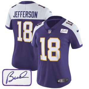 Women's Vikings Bud Grant Patch Classic Limited Jersey - All Stitched