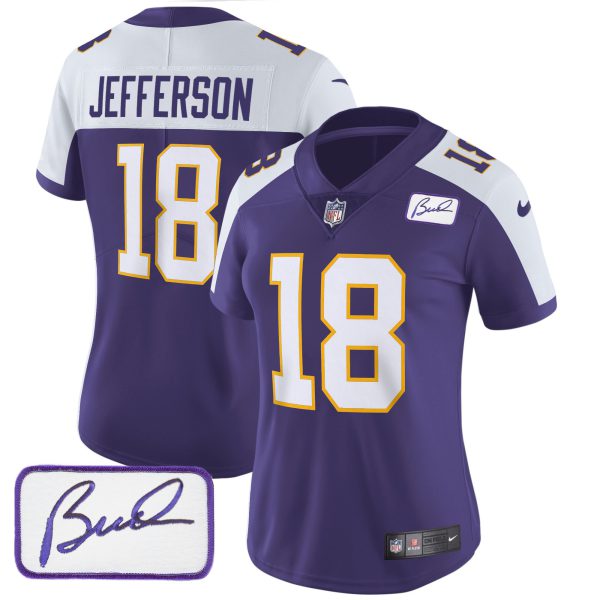Women's Vikings Bud Grant Patch Classic Limited Jersey - All Stitched