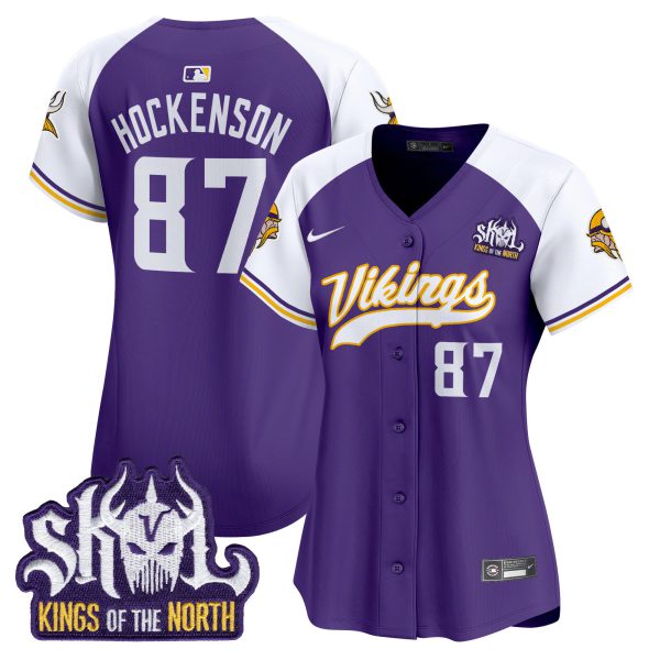 Women's Minnesota Vikings Kings Of The North Patch Vapor Premier Limited Jersey - All Stitched - Image 8