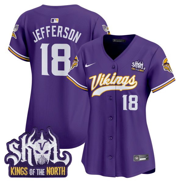 Women's Minnesota Vikings Kings Of The North Patch Vapor Premier Limited Jersey - All Stitched - Image 22