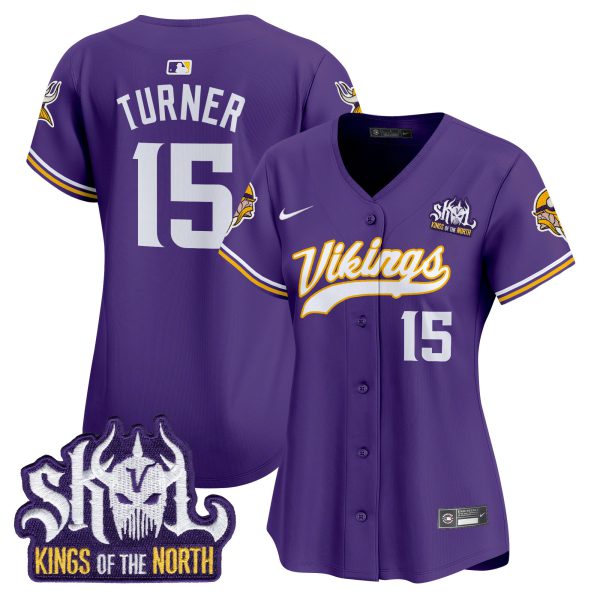 Women's Minnesota Vikings Kings Of The North Patch Vapor Premier Limited Jersey - All Stitched - Image 24