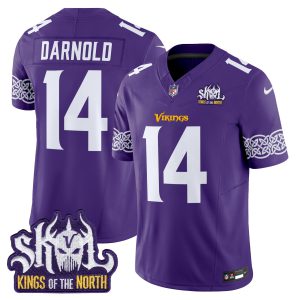 Men's Minnesota Vikings Kings Of The North Patch Vapor Limited Jersey V2 - All Stitched