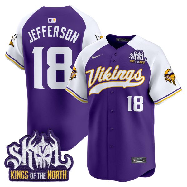 Men's Minnesota Vikings Kings Of The North Patch Vapor Premier Limited Jersey - All Stitched - Image 2
