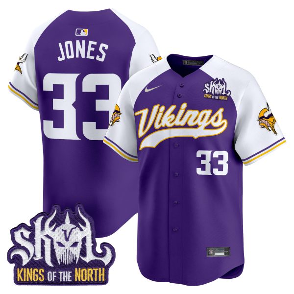 Men's Minnesota Vikings Kings Of The North Patch Vapor Premier Limited Jersey - All Stitched - Image 5