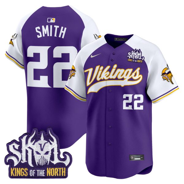 Men's Minnesota Vikings Kings Of The North Patch Vapor Premier Limited Jersey - All Stitched - Image 7