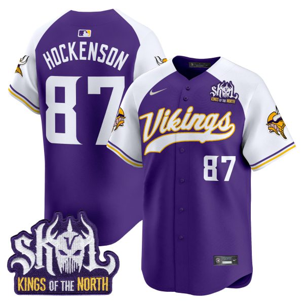 Men's Minnesota Vikings Kings Of The North Patch Vapor Premier Limited Jersey - All Stitched - Image 8