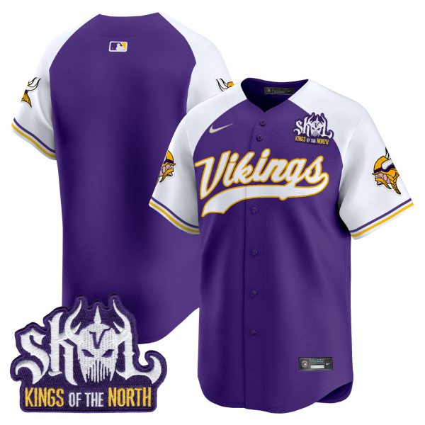 Men's Minnesota Vikings Kings Of The North Patch Vapor Premier Limited Jersey - All Stitched - Image 10