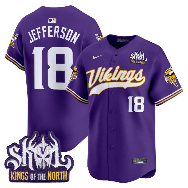 Men's Minnesota Vikings Kings Of The North Patch Vapor Premier Limited Jersey - All Stitched - Image 22