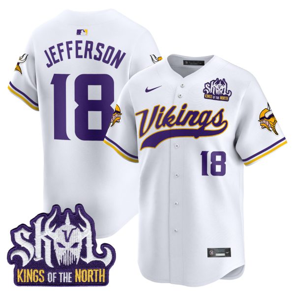 Men's Minnesota Vikings Kings Of The North Patch Vapor Premier Limited Jersey - All Stitched - Image 32