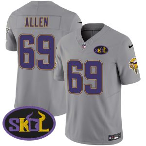 Jared Allen Minnesota Vikings Gray Jersey - All Stitched