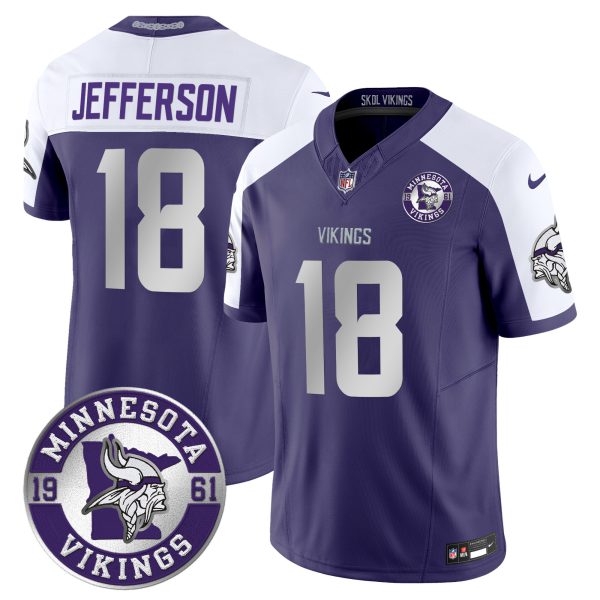 Men's Minnesota Vikings 2024 Vapor Limited Jersey - Est. 1961 Patch - All Stitched - Image 29