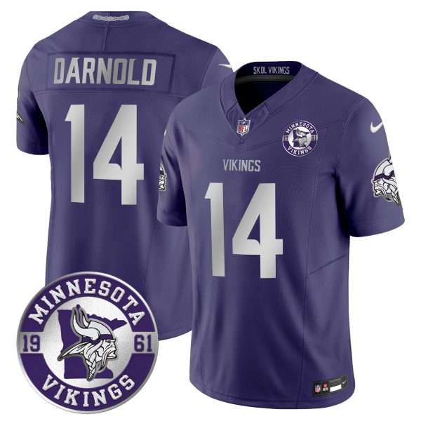 Men's Minnesota Vikings 2024 Vapor Limited Jersey - Est. 1961 Patch - All Stitched - Image 37