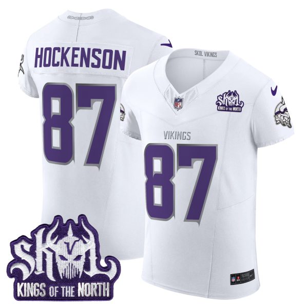 Men's Minnesota Vikings 2024 Winter Warrior Skol Patch Vapor Elite Jersey - All Stitched - Image 8