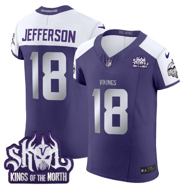 Men's Minnesota Vikings 2024 Winter Warrior Skol Patch Vapor Elite Jersey - All Stitched - Image 29
