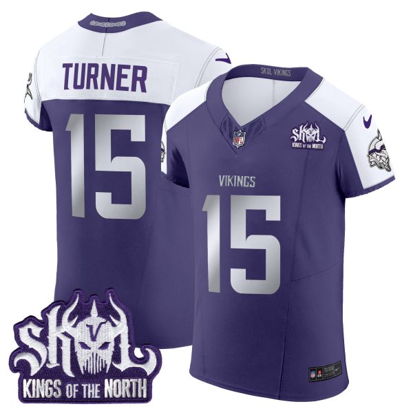 Men's Minnesota Vikings 2024 Winter Warrior Skol Patch Vapor Elite Jersey - All Stitched - Image 31