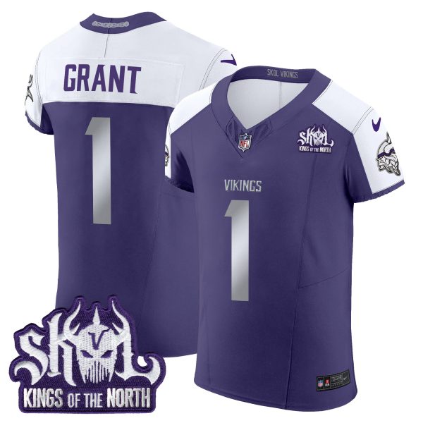 Men's Minnesota Vikings 2024 Winter Warrior Skol Patch Vapor Elite Jersey - All Stitched - Image 33