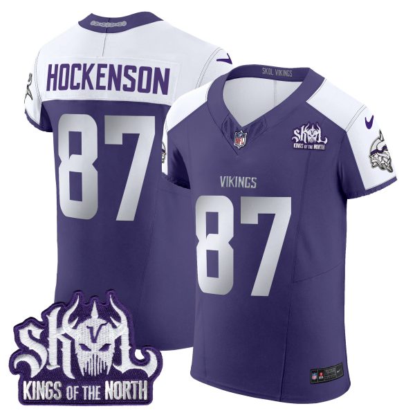 Men's Minnesota Vikings 2024 Winter Warrior Skol Patch Vapor Elite Jersey - All Stitched - Image 35