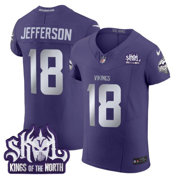 Men's Minnesota Vikings 2024 Winter Warrior Skol Patch Vapor Elite Jersey - All Stitched - Image 38