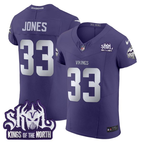 Men's Minnesota Vikings 2024 Winter Warrior Skol Patch Vapor Elite Jersey - All Stitched - Image 41