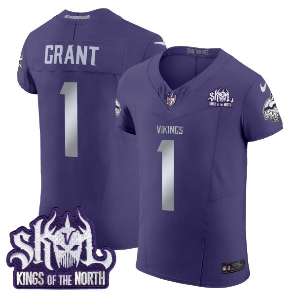 Men's Minnesota Vikings 2024 Winter Warrior Skol Patch Vapor Elite Jersey - All Stitched - Image 42