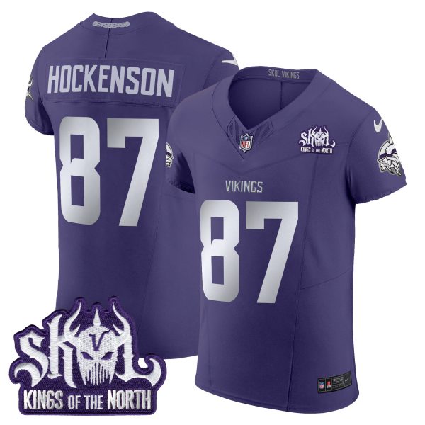 Men's Minnesota Vikings 2024 Winter Warrior Skol Patch Vapor Elite Jersey - All Stitched - Image 44