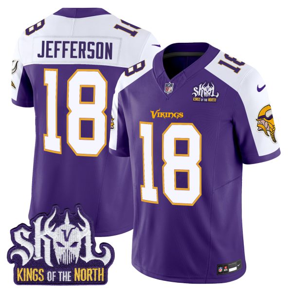 Men's Minnesota Vikings King Of The North Patch Throwback Vapor Limited Jersey - All Stitched - Image 2