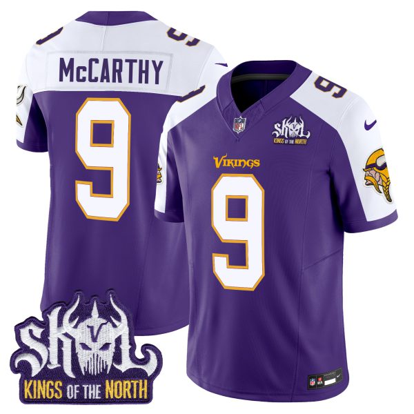 Men's Minnesota Vikings King Of The North Patch Throwback Vapor Limited Jersey - All Stitched - Image 3