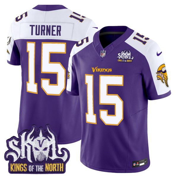 Men's Minnesota Vikings King Of The North Patch Throwback Vapor Limited Jersey - All Stitched - Image 4