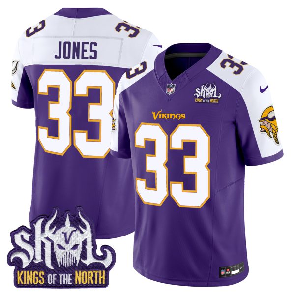 Men's Minnesota Vikings King Of The North Patch Throwback Vapor Limited Jersey - All Stitched - Image 5