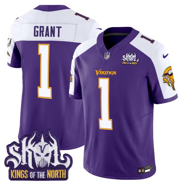 Men's Minnesota Vikings King Of The North Patch Throwback Vapor Limited Jersey - All Stitched - Image 6