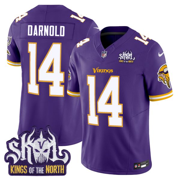 Men's Minnesota Vikings King Of The North Patch Throwback Vapor Limited Jersey - All Stitched - Image 19