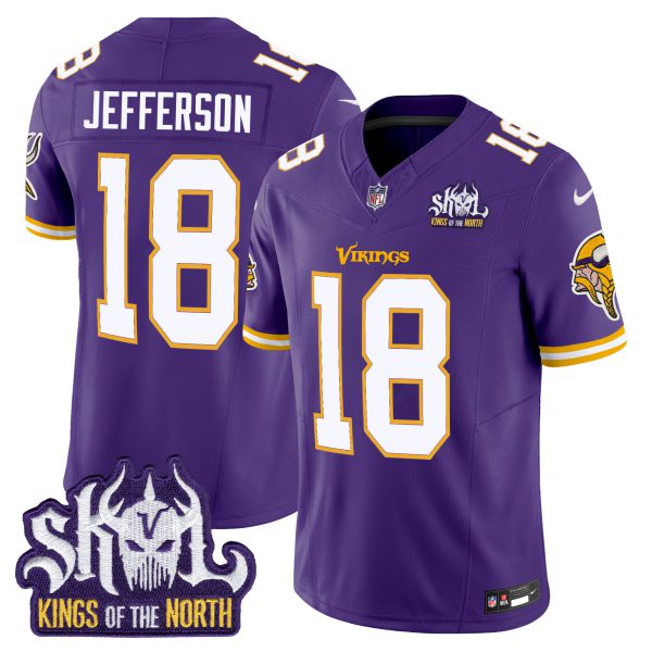Men's Minnesota Vikings King Of The North Patch Throwback Vapor Limited Jersey - All Stitched - Image 20