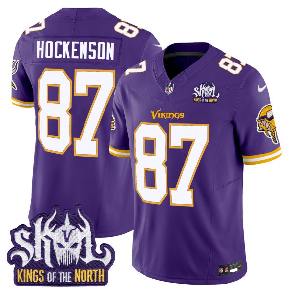 Men's Minnesota Vikings King Of The North Patch Throwback Vapor Limited Jersey - All Stitched - Image 26