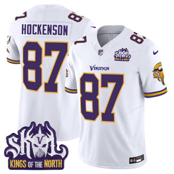 Men's Minnesota Vikings King Of The North Patch Throwback Vapor Limited Jersey - All Stitched - Image 35