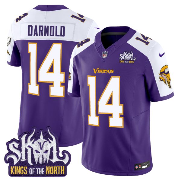 Men's Minnesota Vikings King Of The North Patch Throwback Vapor Limited Jersey - All Stitched