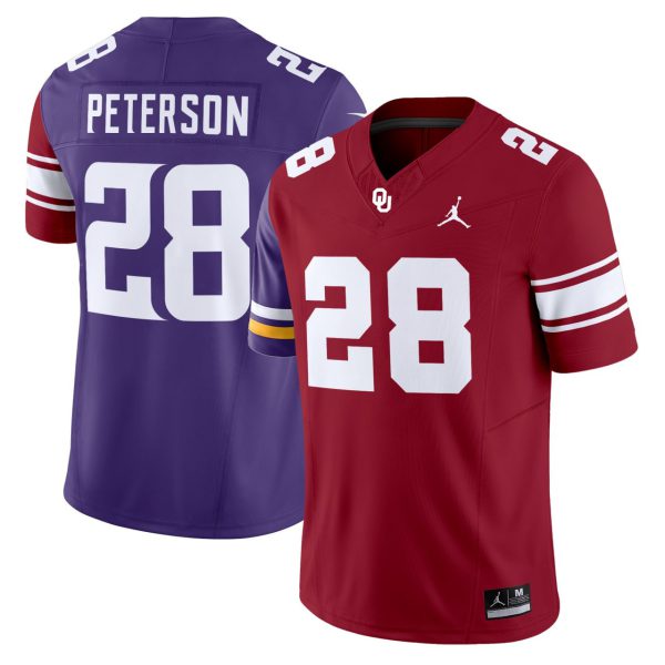 Adrian Peterson Minnesota Vikings Mix Oklahoma Sooners Jersey - All Stitched