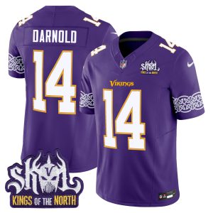 Men's Minnesota Vikings King Of The North Patch Throwback Vapor Limited Jersey V2 - All Stitched