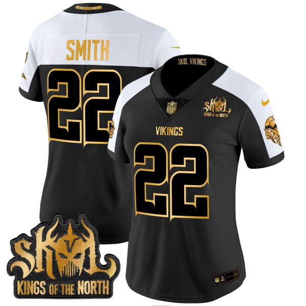 Women's Minnesota Vikings 2024 Winter Warrior Skol Patch Gold Vapor Limited Jersey - All Stitched - Image 7