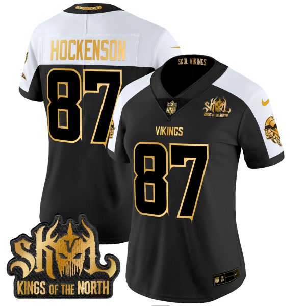 Women's Minnesota Vikings 2024 Winter Warrior Skol Patch Gold Vapor Limited Jersey - All Stitched - Image 8