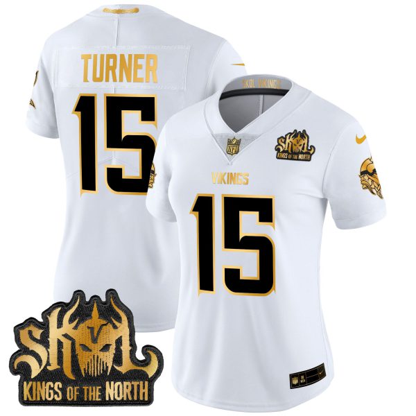Women's Minnesota Vikings 2024 Winter Warrior Skol Patch Gold Vapor Limited Jersey - All Stitched - Image 13