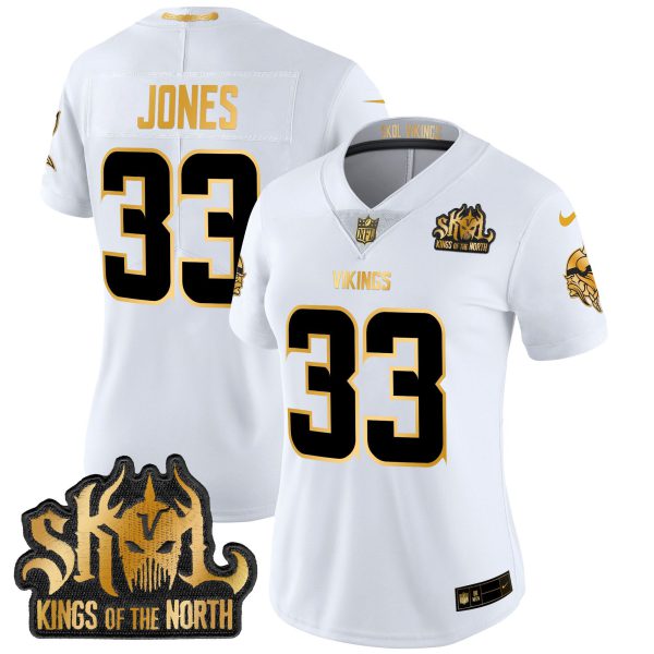Women's Minnesota Vikings 2024 Winter Warrior Skol Patch Gold Vapor Limited Jersey - All Stitched - Image 14