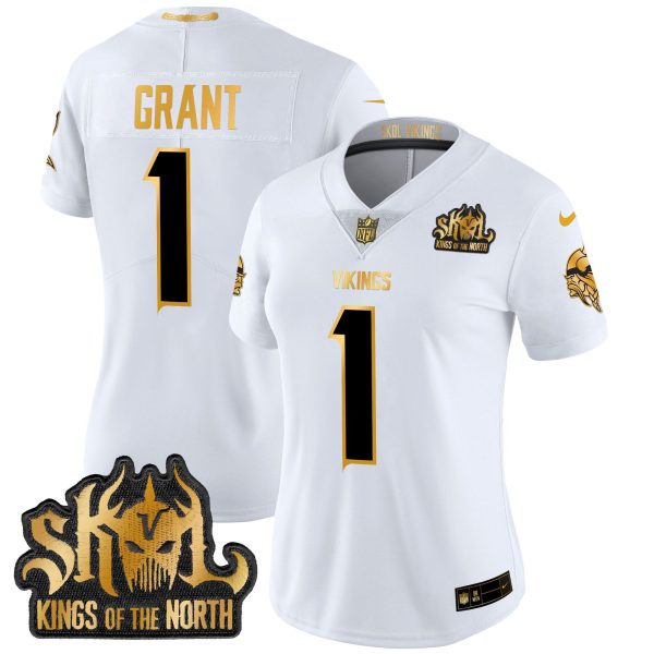 Women's Minnesota Vikings 2024 Winter Warrior Skol Patch Gold Vapor Limited Jersey - All Stitched - Image 15