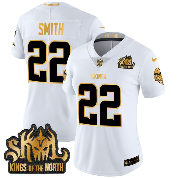 Women's Minnesota Vikings 2024 Winter Warrior Skol Patch Gold Vapor Limited Jersey - All Stitched - Image 16