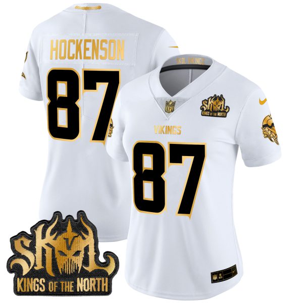 Women's Minnesota Vikings 2024 Winter Warrior Skol Patch Gold Vapor Limited Jersey - All Stitched - Image 17