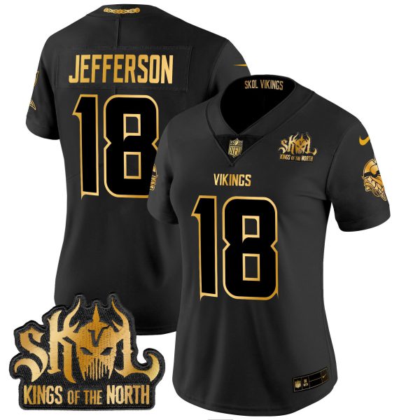 Women's Minnesota Vikings 2024 Winter Warrior Skol Patch Gold Vapor Limited Jersey - All Stitched - Image 20