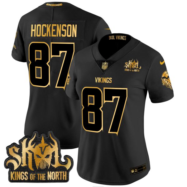 Women's Minnesota Vikings 2024 Winter Warrior Skol Patch Gold Vapor Limited Jersey - All Stitched - Image 26