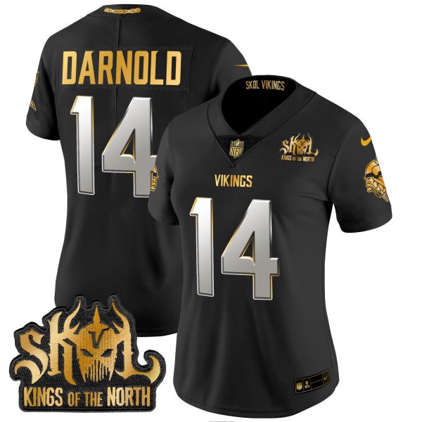 Women's Minnesota Vikings 2024 Winter Warrior Skol Patch Gold Vapor Limited Jersey - All Stitched - Image 28