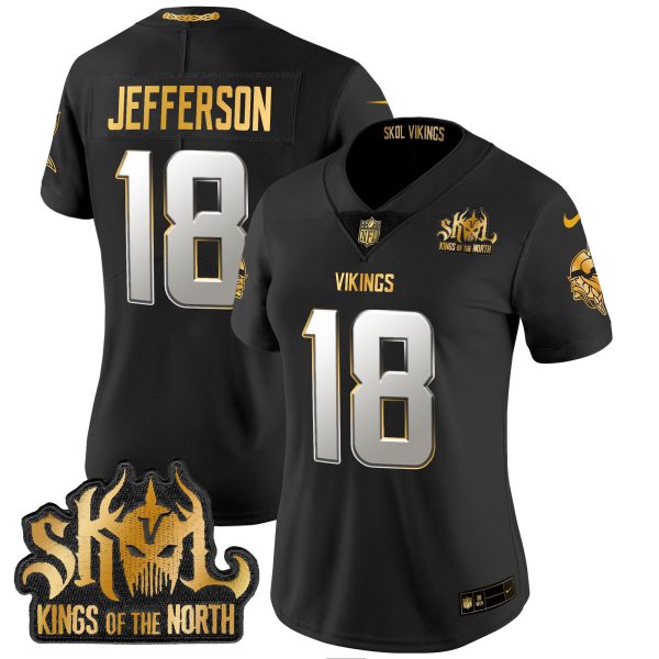 Women's Minnesota Vikings 2024 Winter Warrior Skol Patch Gold Vapor Limited Jersey - All Stitched - Image 29